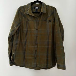 Duluth Trading Co Alaskan Hardgear Olive Wool Blend Long Sleeve Shirt Large
